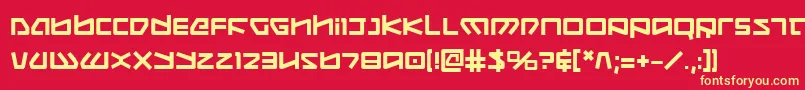 KoboldBold-Schriftart – Gelbe Schriften auf rotem Hintergrund