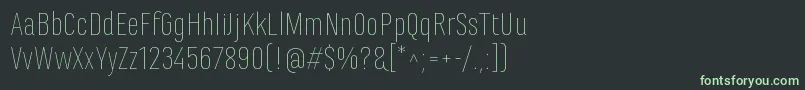 フォントMarianinaFyThin – 黒い背景に緑の文字