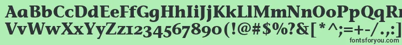 フォントStoneInfOsItcTtBold – 緑の背景に黒い文字