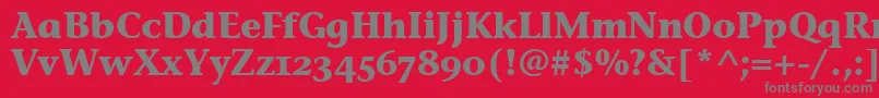 StoneInfOsItcTtBold-fontti – harmaat kirjasimet punaisella taustalla