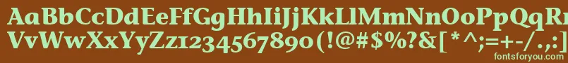 Шрифт StoneInfOsItcTtBold – зелёные шрифты на коричневом фоне