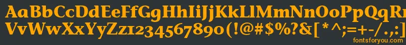 フォントStoneInfOsItcTtBold – 黒い背景にオレンジの文字