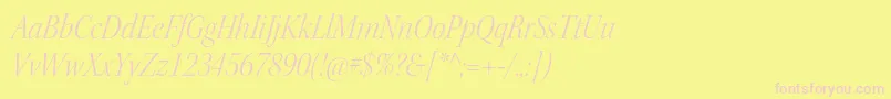 KeplerstdLightscnitdisp-fontti – vaaleanpunaiset fontit keltaisella taustalla