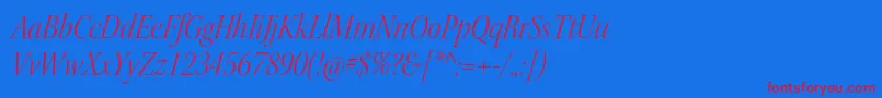 KeplerstdLightscnitdisp Font – Red Fonts on Blue Background