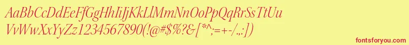 フォントKeplerstdLightscnitdisp – 赤い文字の黄色い背景