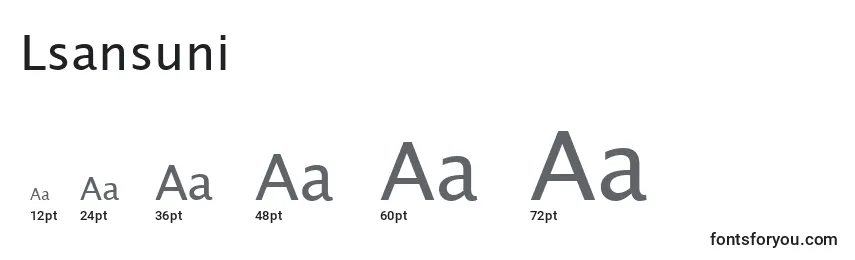 Размеры шрифта Lsansuni