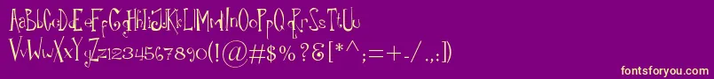 フォントRiloErc2006 – 紫の背景に黄色のフォント