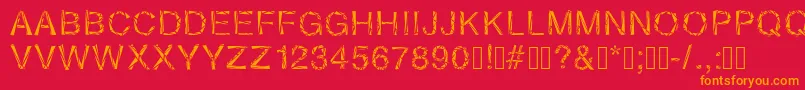 Foursixteensixteen Font – Orange Fonts on Red Background