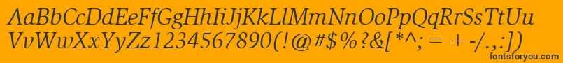 SlimbachBookitalic Font – Black Fonts on Orange Background