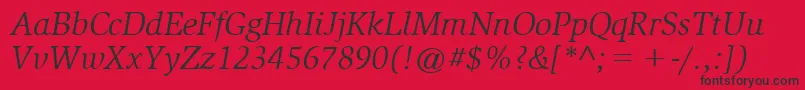 SlimbachBookitalic Font – Black Fonts on Red Background