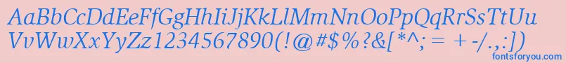 SlimbachBookitalic Font – Blue Fonts on Pink Background