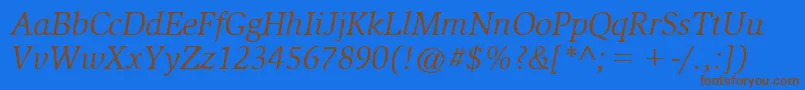 SlimbachBookitalic Font – Brown Fonts on Blue Background