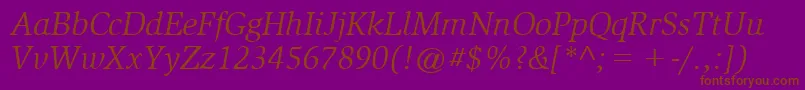 SlimbachBookitalic Font – Brown Fonts on Purple Background