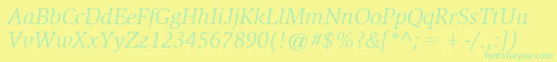 SlimbachBookitalic Font – Green Fonts on Yellow Background