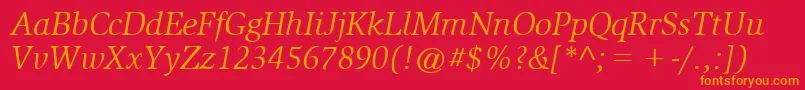 SlimbachBookitalic Font – Orange Fonts on Red Background