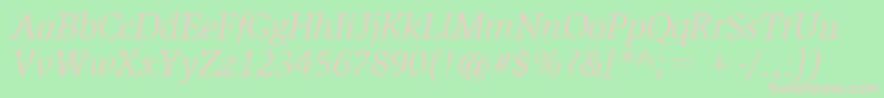 SlimbachBookitalic Font – Pink Fonts on Green Background