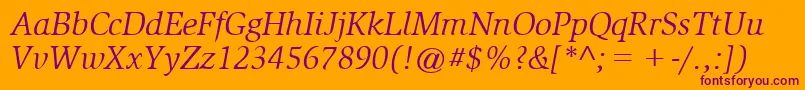 SlimbachBookitalic Font – Purple Fonts on Orange Background