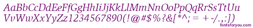 SlimbachBookitalic-fontti – violetit fontit valkoisella taustalla