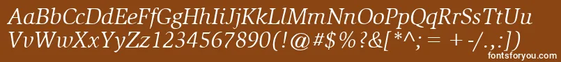 SlimbachBookitalic Font – White Fonts on Brown Background