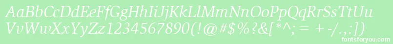 SlimbachBookitalic Font – White Fonts on Green Background