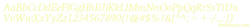 SlimbachBookitalic Font – Yellow Fonts on White Background