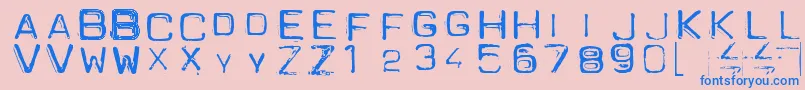 Spacesui Font – Blue Fonts on Pink Background