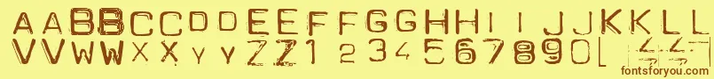 Spacesui Font – Brown Fonts on Yellow Background