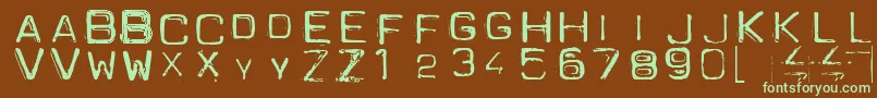 Spacesui Font – Green Fonts on Brown Background