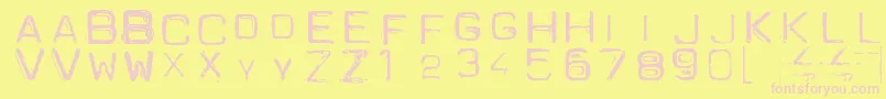 Spacesui Font – Pink Fonts on Yellow Background