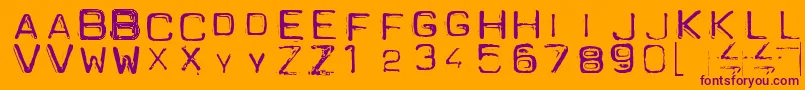 Spacesui Font – Purple Fonts on Orange Background