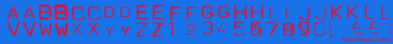 Spacesui Font – Red Fonts on Blue Background