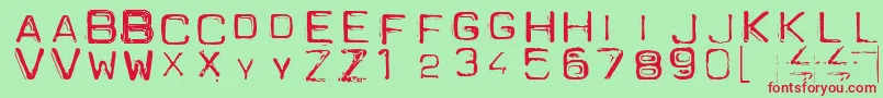 Spacesui Font – Red Fonts on Green Background