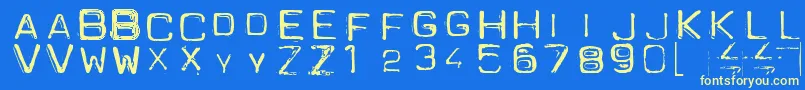 Spacesui Font – Yellow Fonts on Blue Background