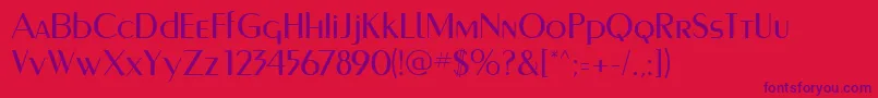 MurmanskRegular-Schriftart – Violette Schriften auf rotem Hintergrund
