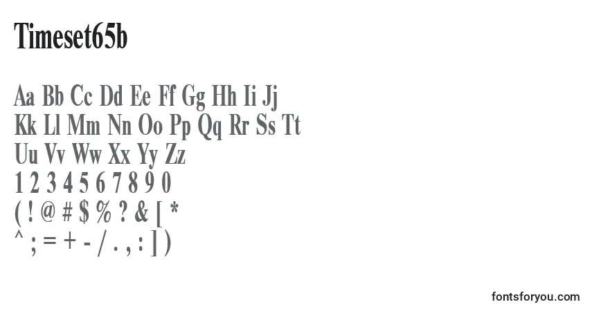 Schriftart Timeset65b – Alphabet, Zahlen, spezielle Symbole