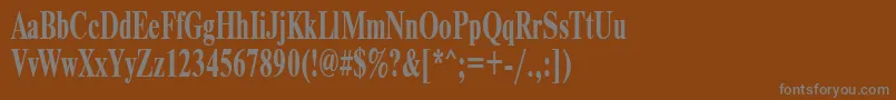 フォントTimeset65b – 茶色の背景に灰色の文字