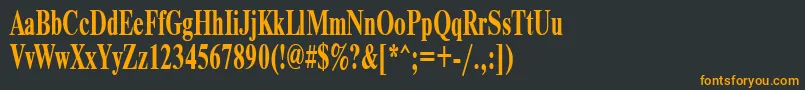 フォントTimeset65b – 黒い背景にオレンジの文字