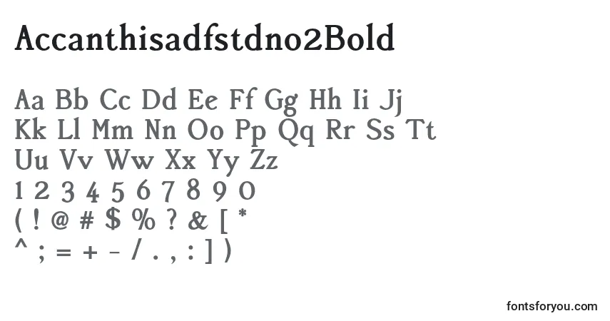 A fonte Accanthisadfstdno2Bold – alfabeto, números, caracteres especiais