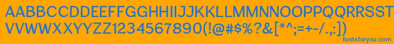 フォントCardiganTitlingRg – オレンジの背景に青い文字