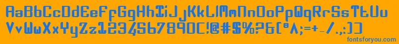 フォントZeev2b – オレンジの背景に青い文字