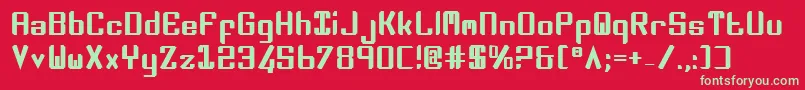 フォントZeev2b – 赤い背景に緑の文字