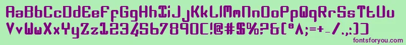 Czcionka Zeev2b – fioletowe czcionki na zielonym tle