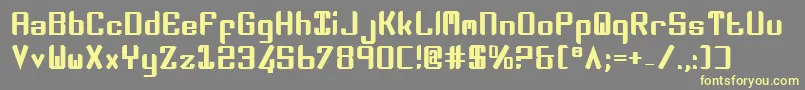 Zeev2b-fontti – keltaiset fontit harmaalla taustalla