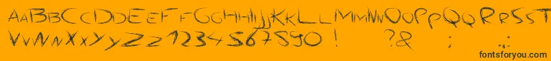 Angrychalk-Schriftart – Schwarze Schriften auf orangefarbenem Hintergrund