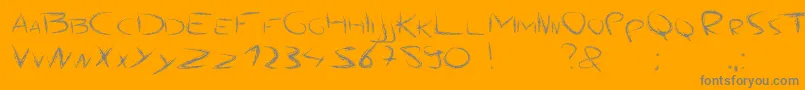 Angrychalk Font – Gray Fonts on Orange Background