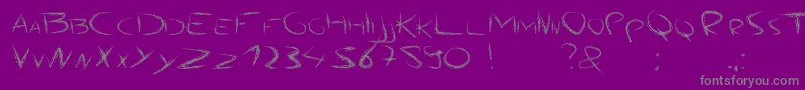 Angrychalk-Schriftart – Graue Schriften auf violettem Hintergrund