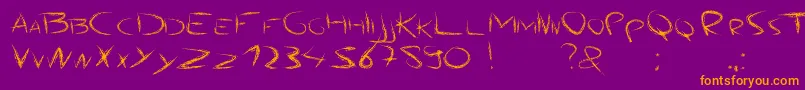 Angrychalk Font – Orange Fonts on Purple Background