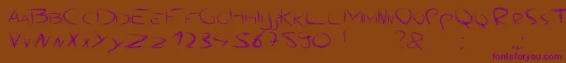 Шрифт Angrychalk – фиолетовые шрифты на коричневом фоне