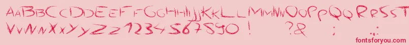 Angrychalk-Schriftart – Rote Schriften auf rosa Hintergrund