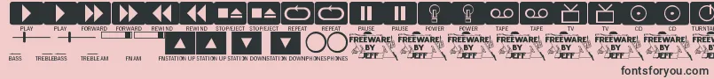 Шрифт ButtonsAndSwitchesJl – чёрные шрифты на розовом фоне